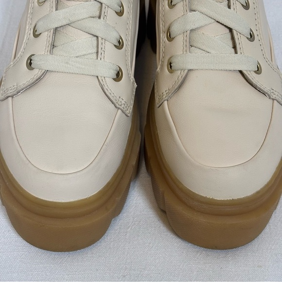 SOREL Caribou X Waterproof Platform Lace Up Sneakers-Cream/Tan-Women Size 6 - Picture 2 of 10